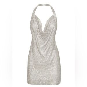 NWT Meshki Diamanté Mesh Mini Dress